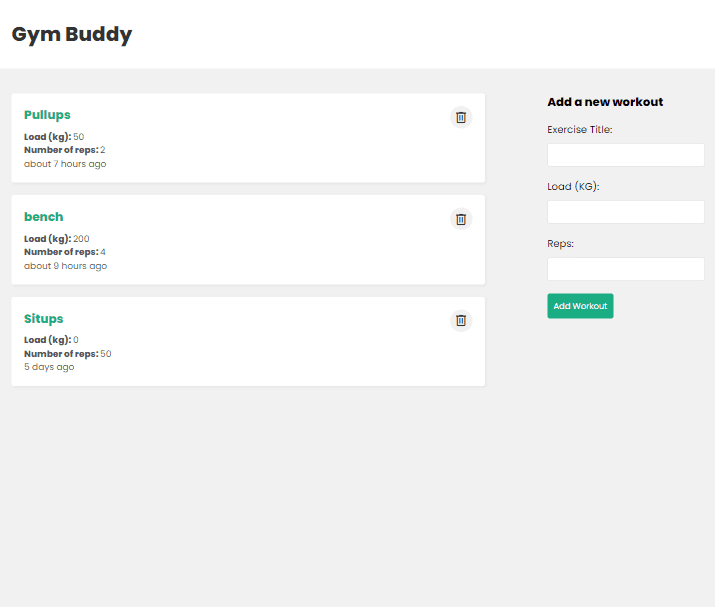 Developed a Gym Training Website using React, Express, Node, MongoDB enabling users to create personalized workout routines